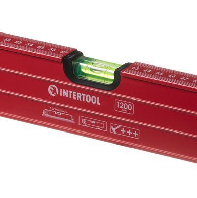 Уровень с поворотной капсулой 1200 мм, 3 глазка INTERTOOL MT-1272