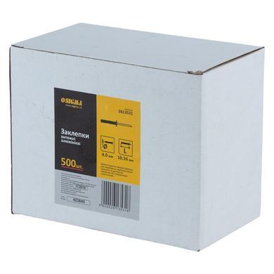 Заклепки алюминиевые Standard 4.0&times;10.16мм 500шт SIGMA (2613531)