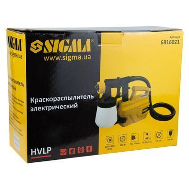 Фарборозпилювач електричний HVLP 500Вт &Oslash;2.6мм 700мл/хв н/б 700мл SIGMA (6816021)
