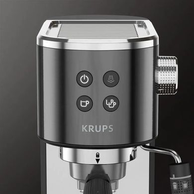Кавоварка Krups ріжкова Virtuoso + 1л, мелена, ручний капучинатор, 15 бар, чорний