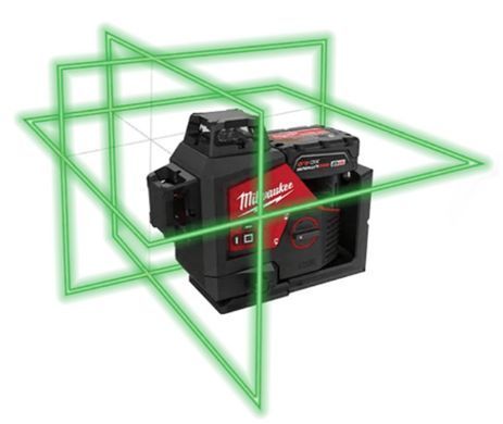 Нівелір лазерний 3D акумуляторний MILWAUKEE, M12 3PL-401C (360 градусів, зелений промінь) (зарядний пристрій С12 С, 1 акумулятор