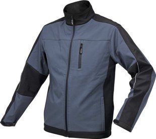 Куртка робоча SOFTSHELL YATO розмір M, чорно-темно-сіра, 3 кармани, 96% поліестер і 4% спандекс