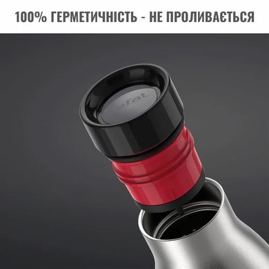 Термопляшка Tefal Bludrop, 700мл, нержавіюча сталь, чорний