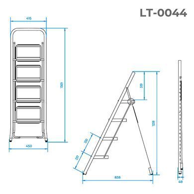 Стремянка INTERTOOL LT-0044