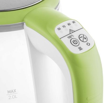 Электрочайник Sencor Series 2000, 2л, Strix, стекло, 5 темп.реж, салатовый