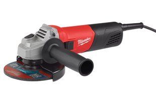 Шлифмашина угловая MILWAUKEE, AG 800-115 E, 800Вт, диаметр 115мм (защитный кожух, боковая рукоять, опорная и прижимная гайки, ключ, картонная упаковка)