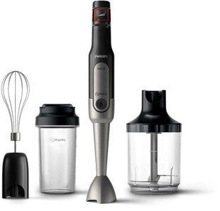 Блендер PHILIPS погружной Viva Collection, 800Вт, 3в2, чаша-1000мл, чоппер, черно-серебряный