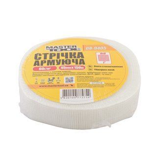 Стрічка склотканева MASTERTOOL з липким шаром 45 мм 150 м 8х8 60 г/м&sup2; 08-9405