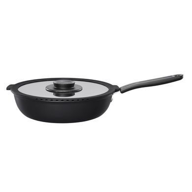 Сотейник Fiskars Functional Form, 26см, 3.2л, покрытие Hardtec Superior, алюм., индукция, с крышкой, черный