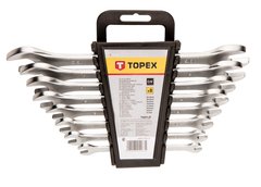 Ключи гаечные TOPEX, набор 8 ед., двусторонние 6-22 мм, CrV