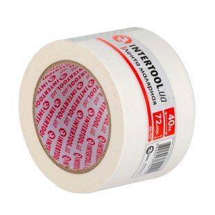 Стрічка малярська 72 мм, 40м, біла INTERTOOL DM-7241
