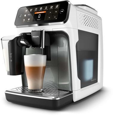 Кавомашина Philips Series 4300, 1.8л, зерно+мелена, автомат.капуч, аторец.-8, білий
