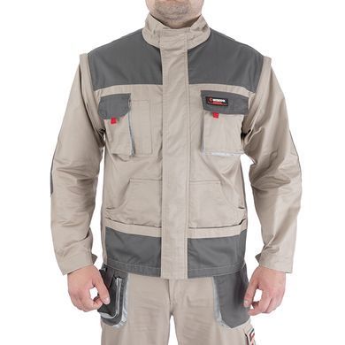 Куртка рабочая 2 в 1, 100 % хлопок, плотность 180 г/м2, S INTERTOOL SP-3031