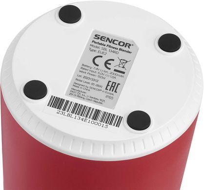 Блендер Sencor портативный для полосы 150Вт, чаша-500мл, USB-C, бело-красный