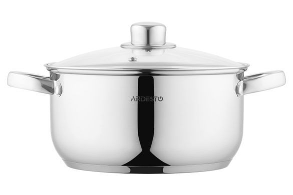 Кастрюля со стеклянной крышкой Ardesto Gemini Gourmet Aosta, 3.8л, нержавеющая сталь