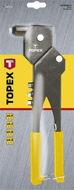 Заклепочник TOPEX, для заклепок алюминиевых 2.4, 3.2, 4.0, 4.8 мм, несколько положений