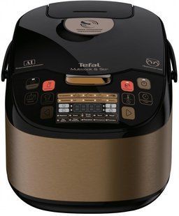 Мультиварка Tefal MultiCook & Stir, 750Вт, чаша-5л, кнопкове керування, пластик, чорно-бронз