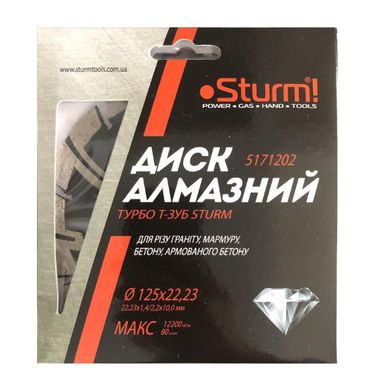 Диск алмазный Турбо Т-зуб (125x22.23мм) Sturm 5171202