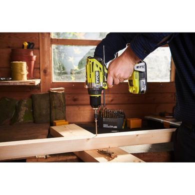 Шуруповерт-дриль Ryobi ONE+ R18PD7-220B, 18В, ударний, безщітковий, 85Нм, 2х2.0Ач