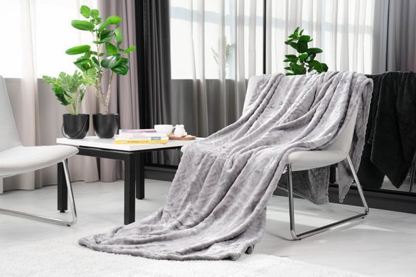 Плед Ardesto Embossed, 160х200см, серый, 100% полиэстер