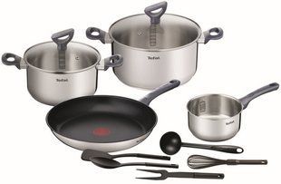 Набір посуду Tefal Daily Cook, 11предметів, нержавіюча сталь, бакеліт, скло