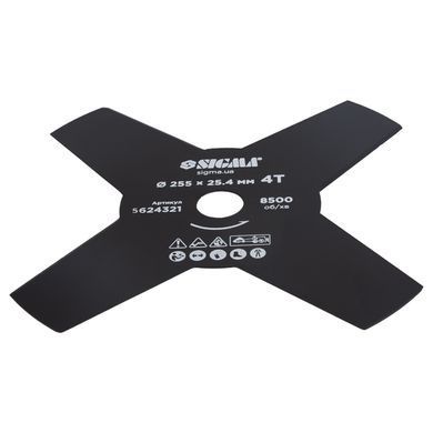 Ніж для тримера &Oslash;255&times;25.4мм 4Т SIGMA (5624321)