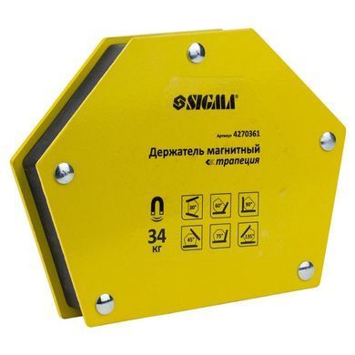 Магніт для зварки трапеція 34кг 105&times;65&times;65&times;45мм (30,45,60,75,90,135&deg;) SIGMA (4270361)