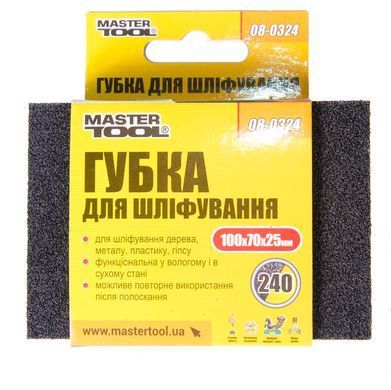 Губка для шлифования MASTERTOOL Р240 100х70х25 мм 08-0324