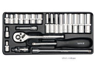 Набір головок торцевих 1/4" М4-13 23 предмети YATO YT-14421