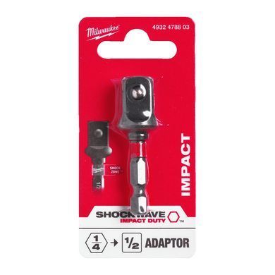 Переходник ударный ShW MILWAUKEE, с 1/4'' Hex на 1/2'' квадратный хвостовик
