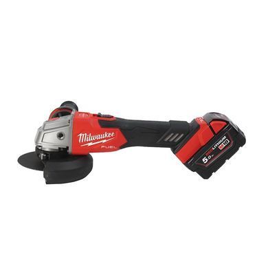 Шлифмашина угловая - болгарка аккумуляторная бесщеточная MILWAUKEE, M18 FSAG125XB-502X, 1200Вт, диаметр 125мм (зарядное устройство M12-18 FC, +2 акум, защитный кожух, антивибрац.защитная рукоятка)