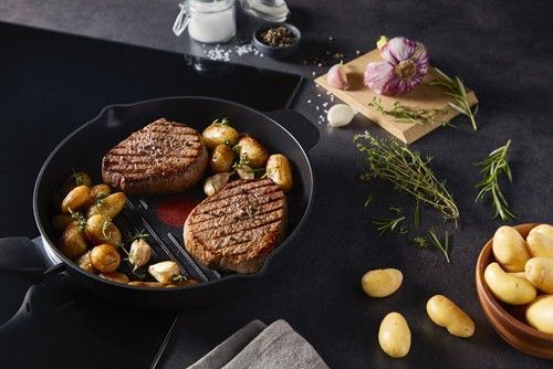 Сковорода Tefal Unlimited гриль, 26см, покриття Titanium Extra, алюм., індукція, Thermo-Spot, чорний