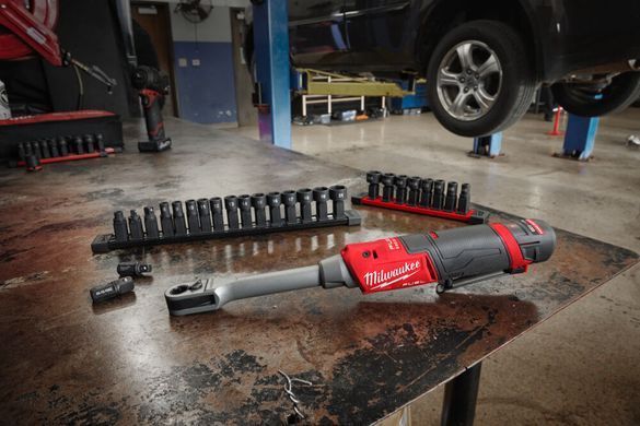 Гайковерт-тріскачка кутовий акумуляторний безщітковий Hex 14.4мм MILWAUKEE, M12 FPTR-0, 81Нм (наскрізні головки від 8 до 21мм, а